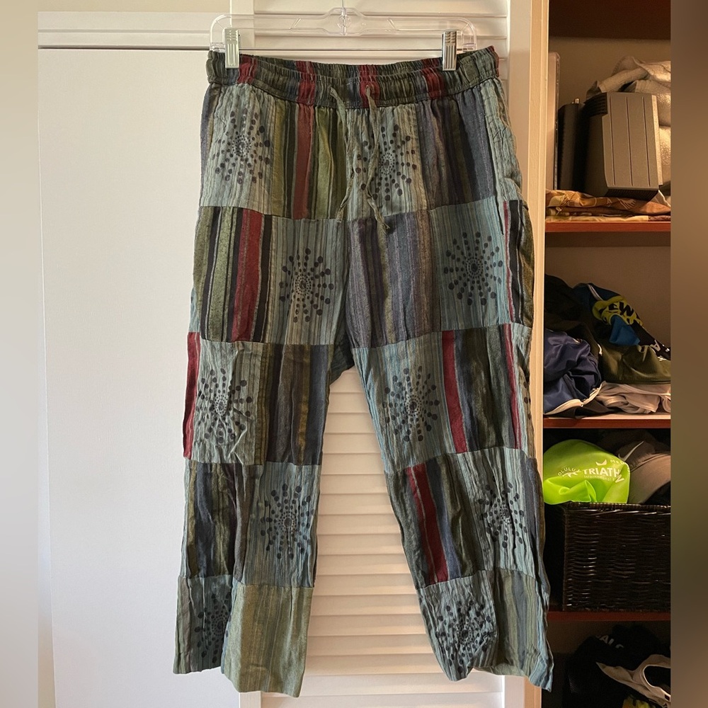 Multicolor Patchwork Women's Pants - image 1